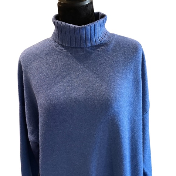 Tuckernuck Pomander Place Vivianne Turtleneck Dress in Blue,XL,Everyday Throw On - Picture 3 of 14